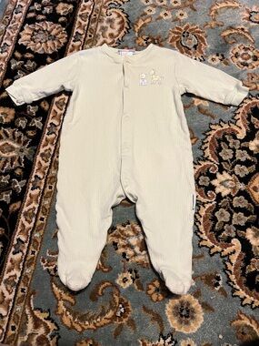 VTG ‘01 Vitamins Baby Light Sage Ribbed Footed One-Piece